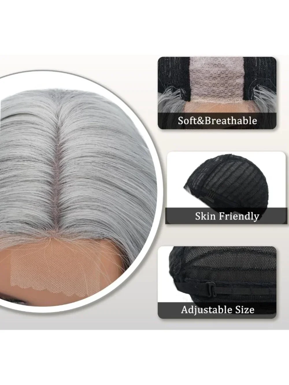 Long Silver Wavy Wig - 26